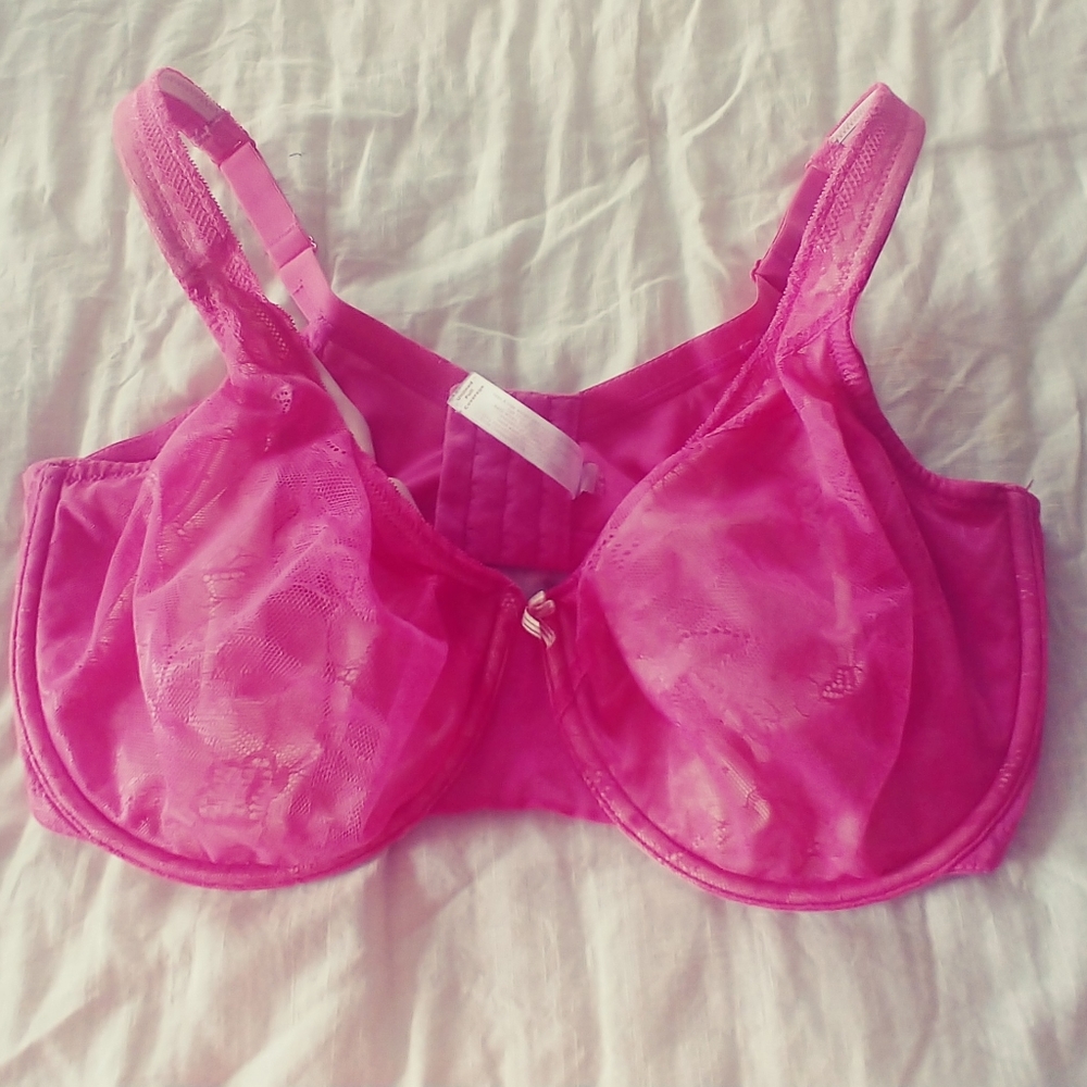 Cacique 40F Underwire Pink Lace Bra